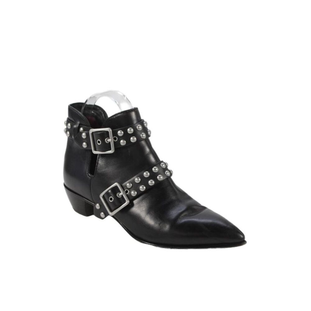 Marc By Marc Jacobs Womens Leather Pearl Ankle Boots Black Size 35.5 5.5 - Picture 1 of 5